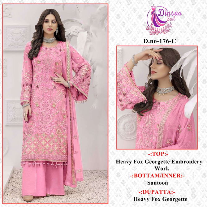 Dinsaa Suit Designer Wholesale Georgette Pakistani Suits Catalog